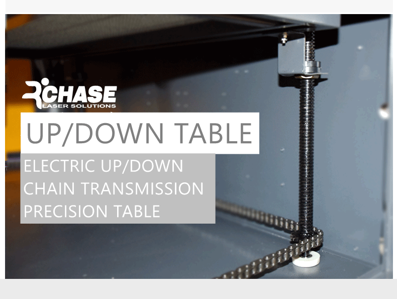 ROCHASE CO2 Laser máquina com até-DOWN mesa de trabalho